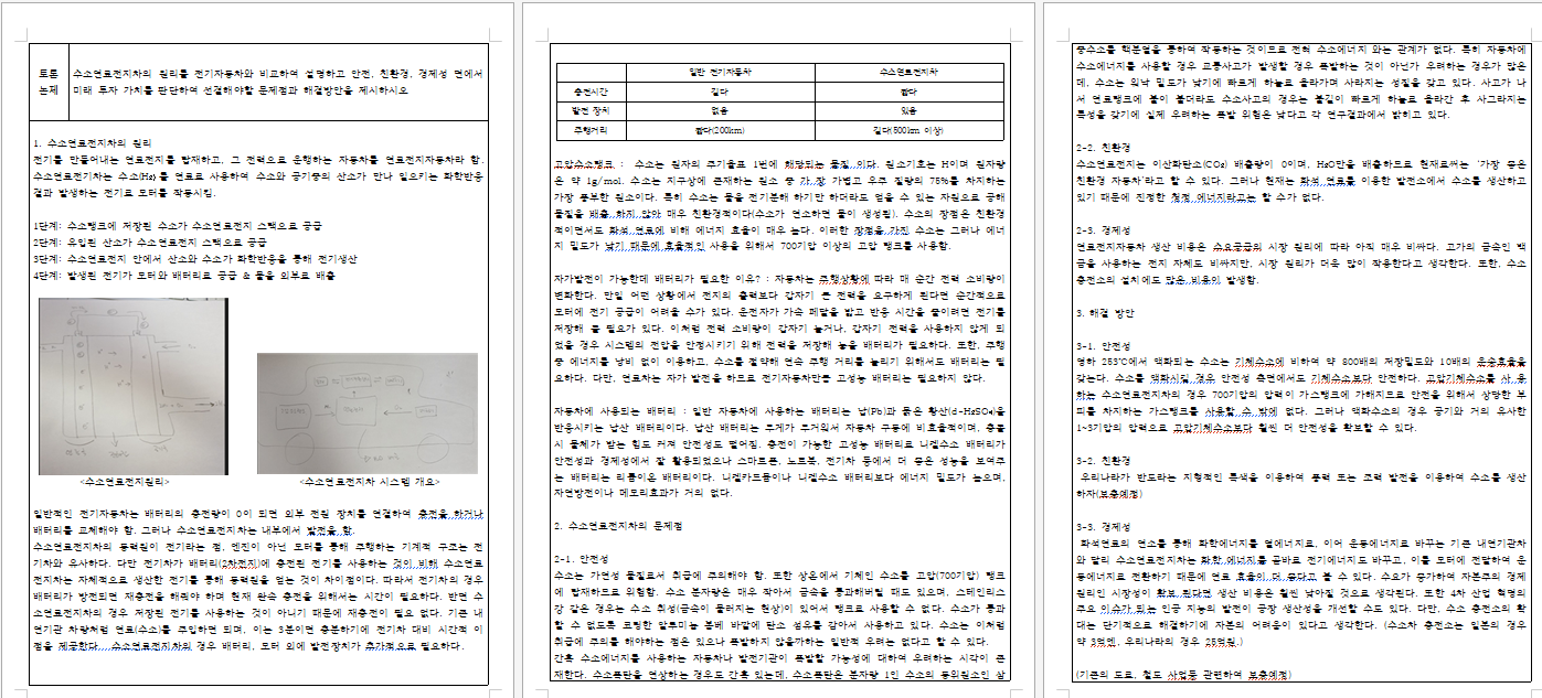 수소연료전지 탐구보고서